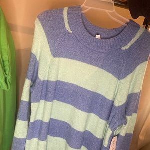 Time and Tru Stripe Button Sweater